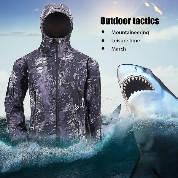 Military Tactical Men Jakke Shark Skin Soft Shell Vanntett vindtett frakk - Perfet