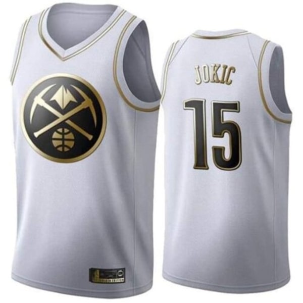 Baskettröja för herrar JOKIC 15# MURRAY 27# PORTER JR. 1# vuxen Mode Top tee port T-shirts white #15 B S