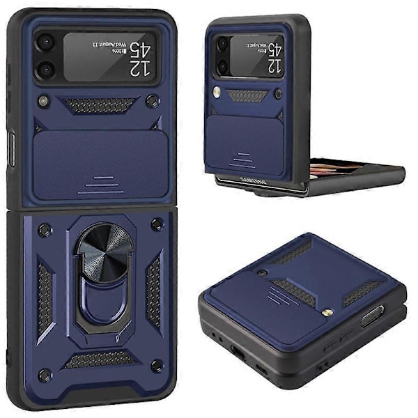 Passar Samsung Galaxy Z Flip 3 6 Mobiltelefonfodral Magnetisk Bilring Stötsäker Perfekt Navy For Galaxy Z Flip 3