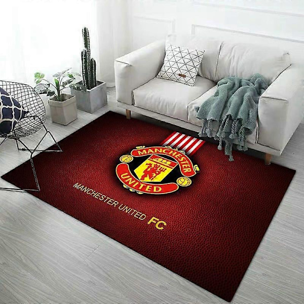 Retro Tæppe Fodboldklub Blødt Skridsikkert Meget Absorberende Tæppe Egnet til Studieværelse - Perfekt Manchester United A 100x200cm