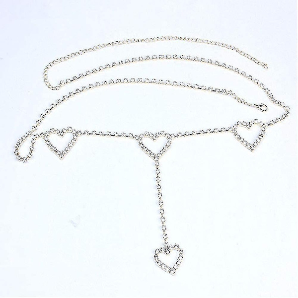 Vann Diamond Body Chain Belte Krystall Midje Chain Heart Pendant - Perfet