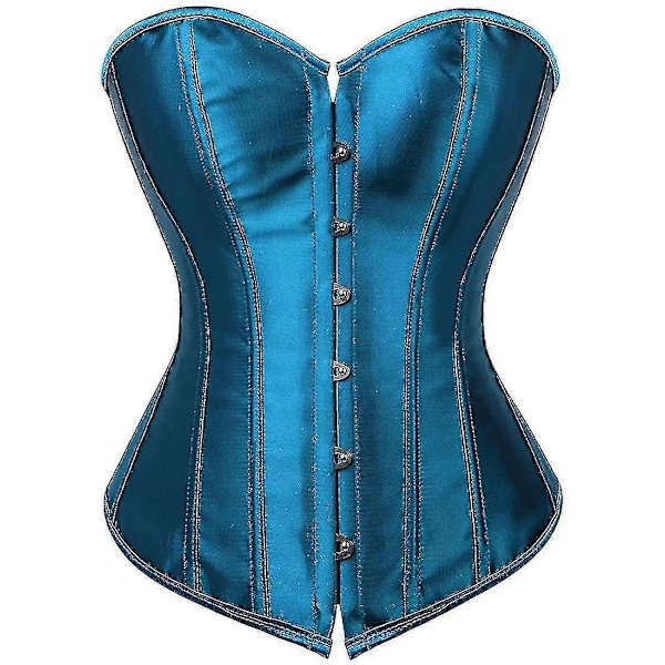 Naisten Bustier-korsetti Yläosa Seksikäs Alusvaatesetti Musta Satiini Vyötärön Kiristäjä-Täydellinen Peacock blue 6x-large