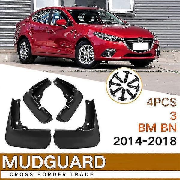 4 stk. bil mudderklapper kompatible med Mazda 3 Bm Bn Axela Hatchback 2014-2018 - Perfekt