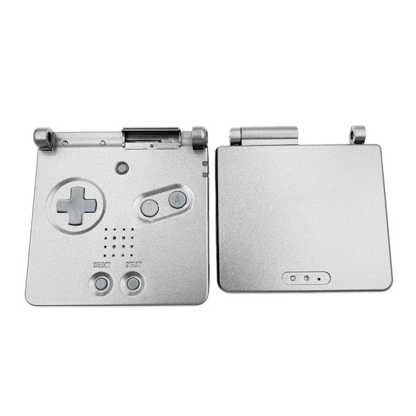 Cover yksivärisessä case ABS-kuori GBA-SP-pelikonsolille Full Set Game konekotelo Pelitarvikkeet- Perfet Silver