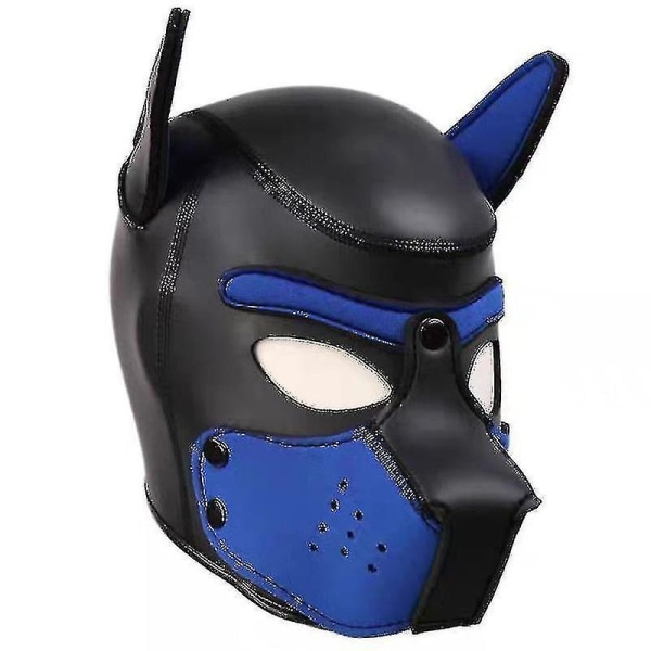 Hundemaske med ører Myk gummi Dyrehundemasker Helhode Valpemaske Voksne Ny S - Perfet