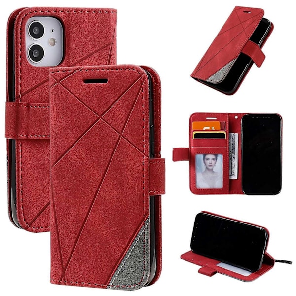 Fodral Kompatibelt med iPhone 11 Läder Magnetiskt Foliofodral med Korthållare Kompatibelt med iPhone 11-Perfet Red