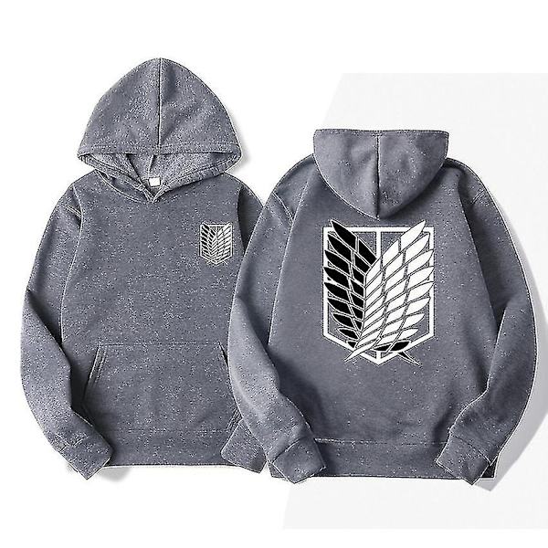 Attack On Titan Hoodie för Män Anime Hoodies Män Kvinnor Streetwear Pullover Harajuku Hoodies Sweatshirt Kläder -Perfet dark gray S