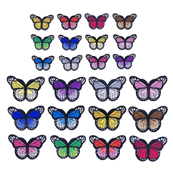 24 delar Butterfly Iron on Patch Butterfly Iron Patch Sy men - Perfet