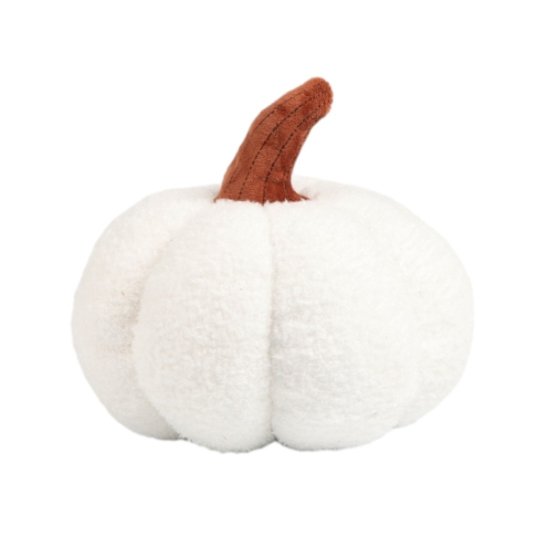 Halloween gresskarputer, hvit teddyfleece 3D gresskarformet pynteputepynt - Perfekt style 1