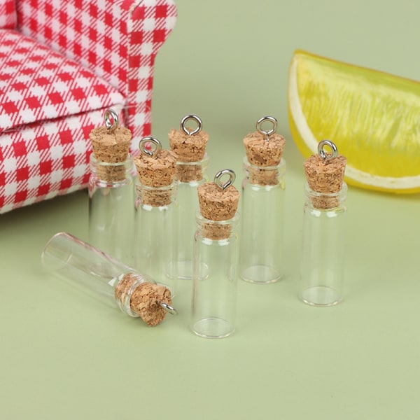 10 stk Mini glassflasker Små flasker Korkglasskrukker Multi Usag - Perfet