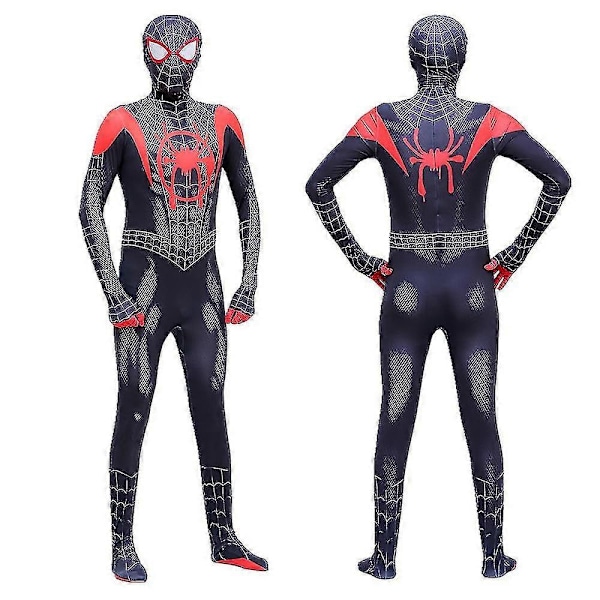 Spider-Man: Miles Morales Cosplay Kostyme Bodysuit for Barn i Alderen 3-12 - Perfekt 3-4 Years