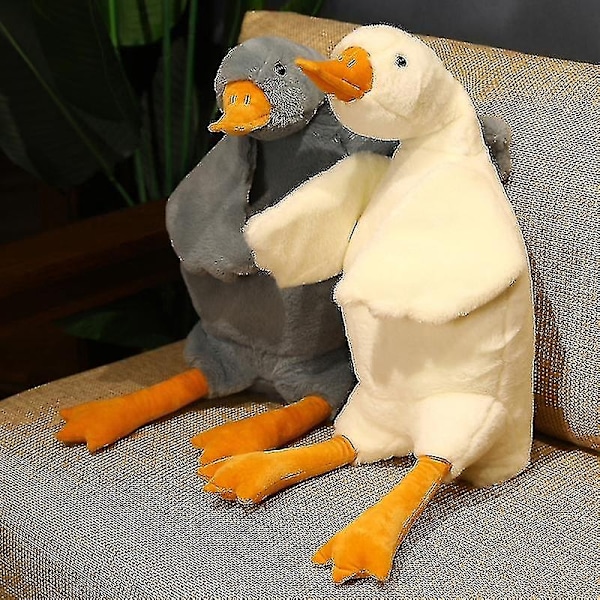 50-190cm Jätte Stor Plush Anka Leksak Söta Stora Gåspluffy Kudde Söta Jätte Anka Soffa Kudde Mjuk Fylld Djurdocka Barnpresent - Perfekt Gray 90cm