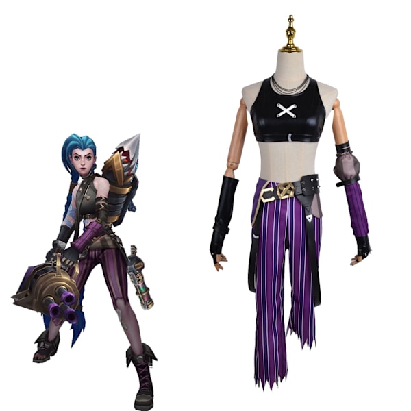 nabb toimitus Lol Jinx Cosplay -asut univormut League Of Legend - Perfet Costume2 S
