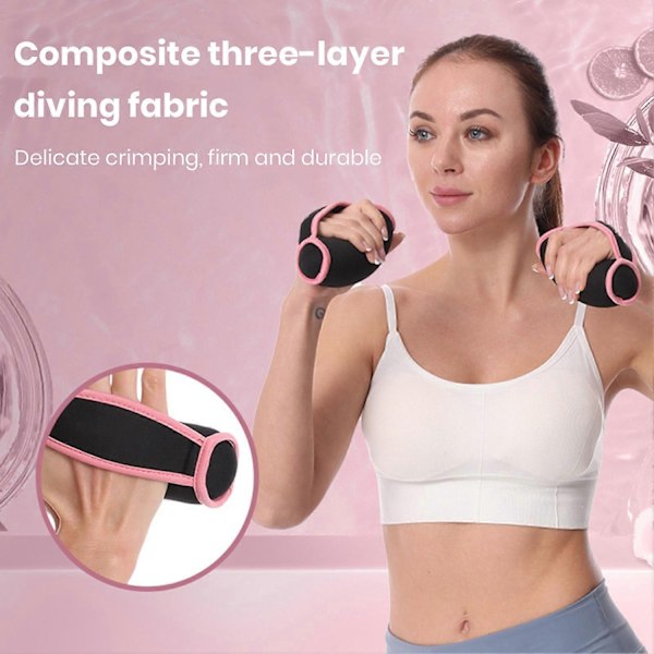 2 stk. håndvægte med rem, genanvendelige fysioterapi løbe jogging trænings sandpose håndvægte sæt - Perfekt Pink