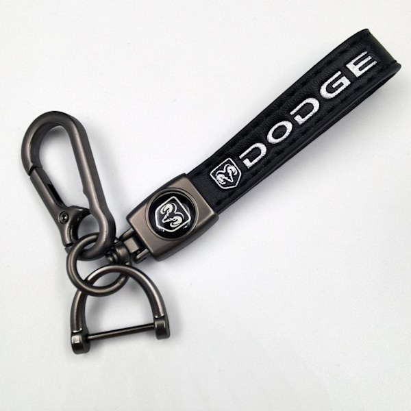 Læder Nøglering til Bil | Metal Finish | Robust Nøglering | Nøglering og Krogbeslag - Perfekt Gun Color Hardware Dodge