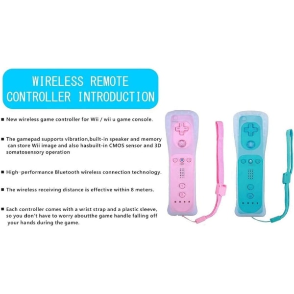2-pack trådlös handkontroll och Nunchuck för Wii och Wii U-konsol-Perfet