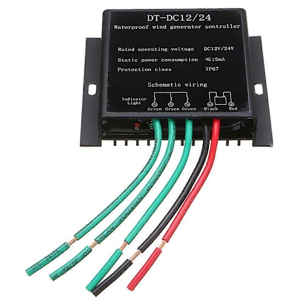 12V/24V 9000W Vindturbingeneratorkontroller Vanntett Batterilading Overspenningsbeskyttelse Kontrollerregulator-Perfet