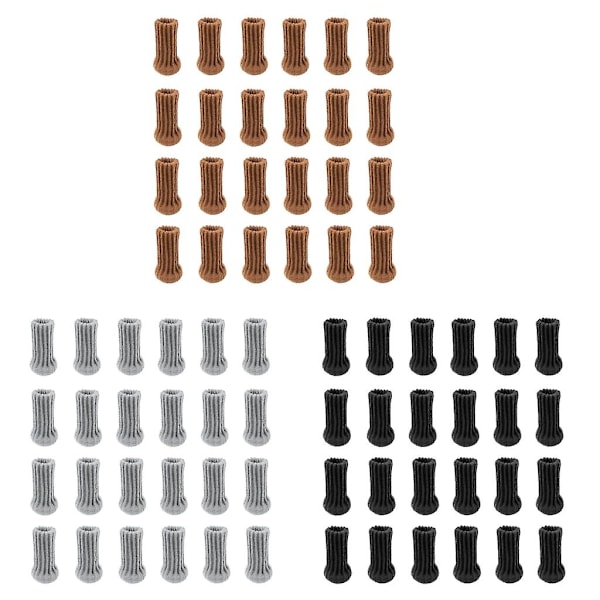 24 st Stolsbensstrumpor Högelastiska Möbelskydd med Tjocka Dynor - Perfekt Brown