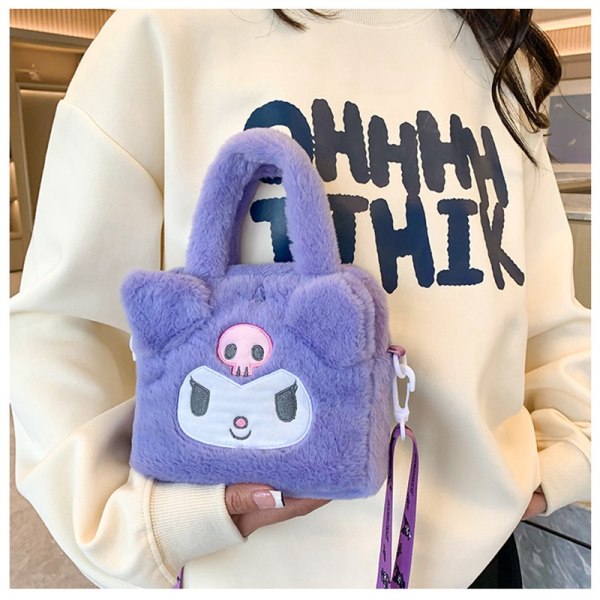 Børne Kawaii Plys Sanrio Taske Anime Cinnamoroll Plys rygsæk - Perfet purple