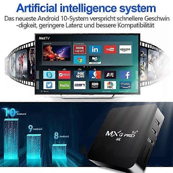 Neu Smart TV BOX 2GB 16GB Android 11.0 Quad Core WIFI Netværk Media Player HDR-Perfet