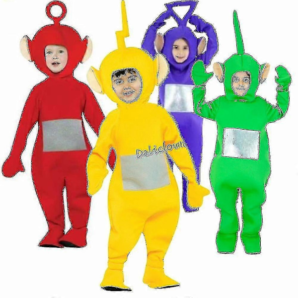 Teletapit Puku Lapsille Hauska Tipsu Po Laa Tinky Winky Haalari Joulu Syntymäpäiväjuhlat Halloween Puku - Täydellinen Laa*Laa Teletubbies Kids 145cm*Teletubbies