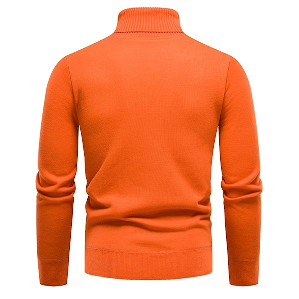 Yynuda Mænds Turtleneck Letvægts Slim Fit Trøje Casual Strikket Trøje - Perfet Orange M