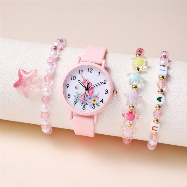Ur, Unicorn og tre armbånd, vandtæt børne- Perfet
