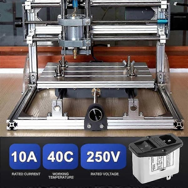 Loddeboltterminaler IEC 320 C14 EMI-filter + Båtbryter + Sikringsholder - Perfet