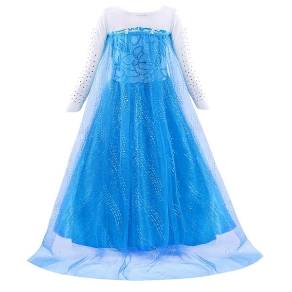 Barn Flickor Blå Klänning Kostym Prinsessklänningar Fancy Cosplay-Perfekt Aqua blue 120