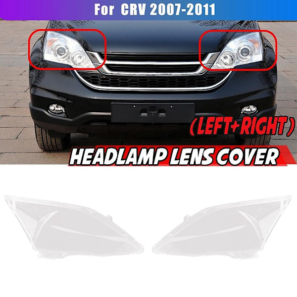 Par Høyre+Venstre for Honda CRV CR-V 2007 08 09 10 2011 Bil Frontlykt Linse Deksel Hovedlykt Lampshade Front Auto Lys Skall-Perfekt