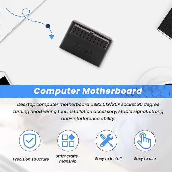 PH19A USB 3.0 Intern Header-konverter Kompatibel med Datamaskinens Hovedkort - Perfekt