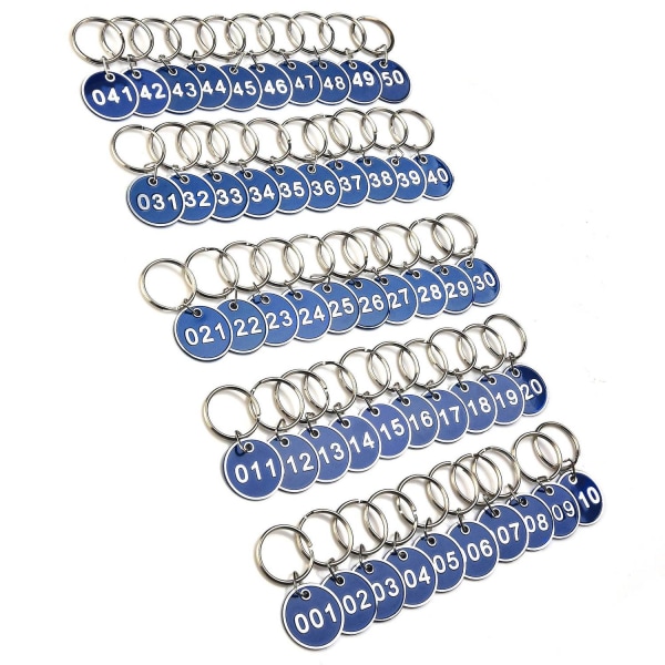 1-100 Numbers Keychain Number Tags Locker Gym Keyrings Engraved Numbers with Keychains Key Ring Aluminum Numbers Tag - Perfet 1 to 100