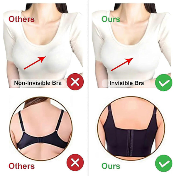 Push Up BH til Kvinder, Full-Coverage Bøjle BH, Skjuler Rygfedt Dyb Cup BH, Glattende T-shirt BH, Formende Uplift BH - Perfekt Grey 48DD