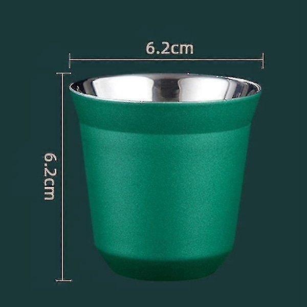 Ny 80ml Dubbelväggig Rostfritt Stål Espresso Kaffekopp Isolerad Kopp för Nespresso Pixie Kaffekopp Kapselform Kaffekopp - Perfekt Blue
