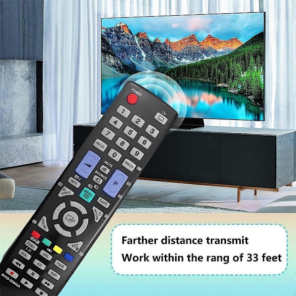Ersättningsfjärrkontroll BN59-00940A Kompatibel med Samsung LE32B530P7N/32B530P7W-Perfet