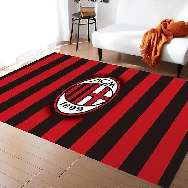 Retro Teppe Fotballklubb Mykt Sklisikkert Svært Absorberende Teppe Egnet for Studierom-Perfekt AC Milan 60x90cm