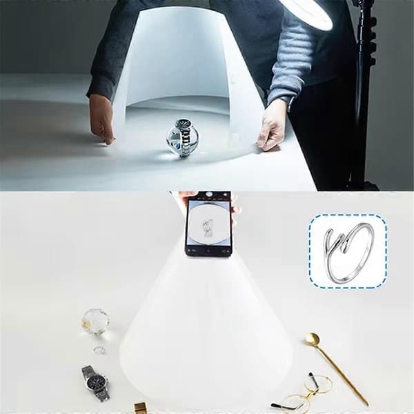 Kegle Spotlight Fotopapir Studio Tilspidset Diffusionsplade Smykkefotografering Rekvisitter Fyldlys Board-Perfet