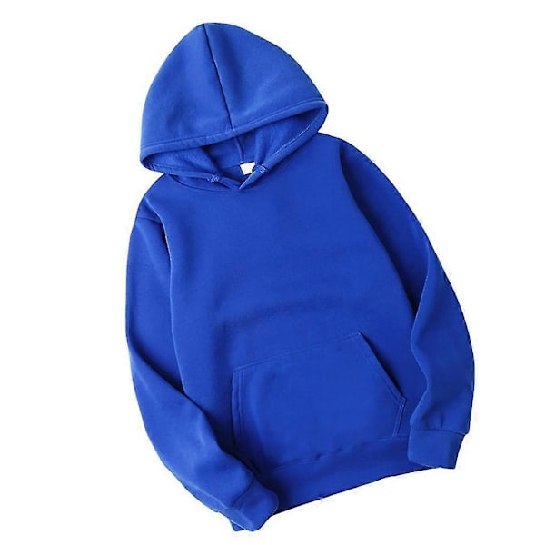 Unisex Bomuldstrøje med Snørehætte - Perfekt Blue S