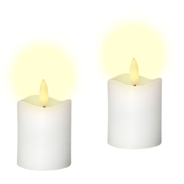 2 søde LED Votive lys, realistisk flamme, Flamme med TIMER - Perfet