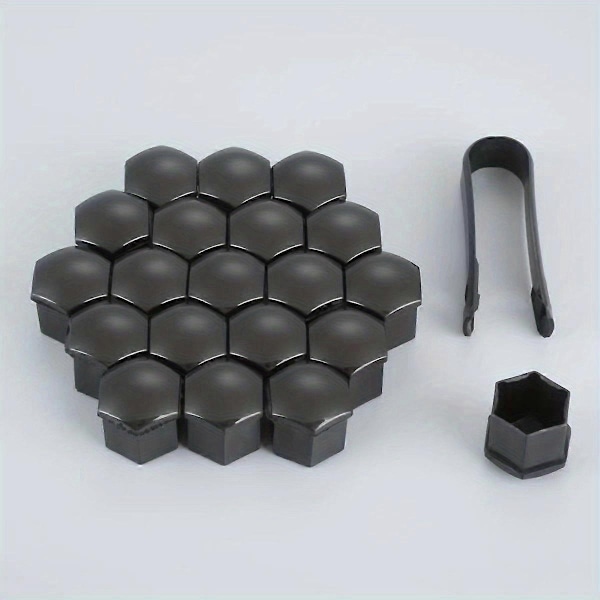 20 kappaletta auton pyöränmutterin suojakantta ruosteenesto auton pyörännavan mutteri auton renkaan mutterin ulkokoristelu - Perfet Black 21mm