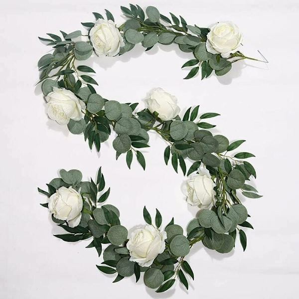 Kunstige blomster, kunstig Eucalyptus Pileblad Garland - Perfet