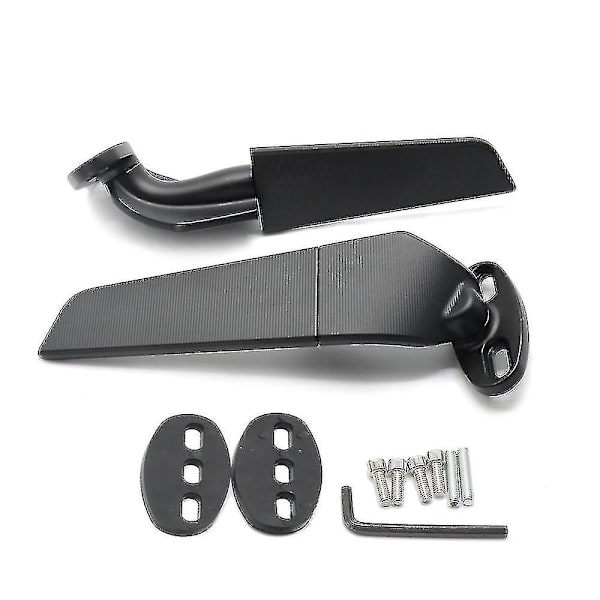 För Kawasaki Zx6r Zx636 Zx7r Zx9r Zx10r Modifierad Motorcykel 2st Speglar Vindvingar Justerbara Rotations Sidospeglar-Perfekt black A