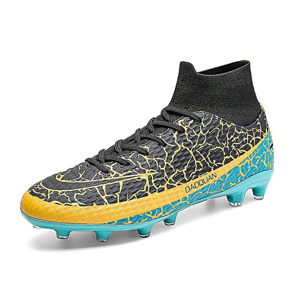 Herrefodboldsko Skridsikre mænds fodboldsko Græsfodboldsneakers Yjt2215A - Perfet BlackYellow 37