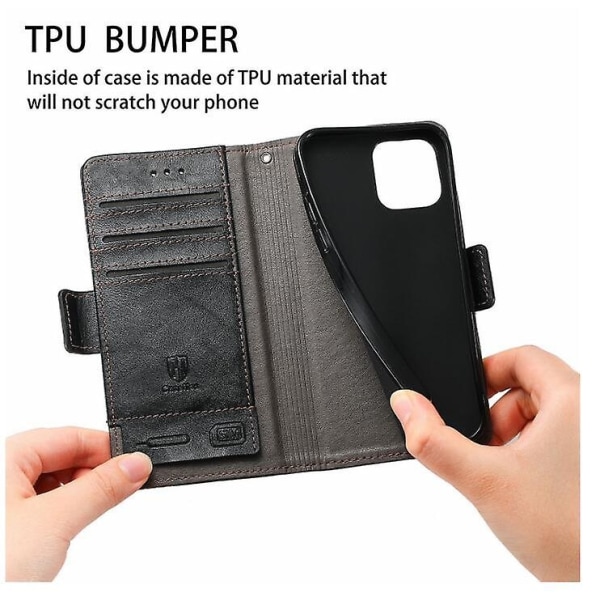 phone case för Galaxy S22 Case Flip Visitkortshållare Stötsäkert case - Perfet dark brown