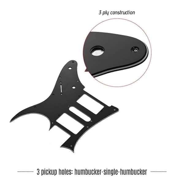 HSH Elektrisk Gitarr Plektrumskydd PVC Repskydd Kompatibelt med Ibanez g250 Gitarr Ersättning Svart 1 Lager-Perfekt