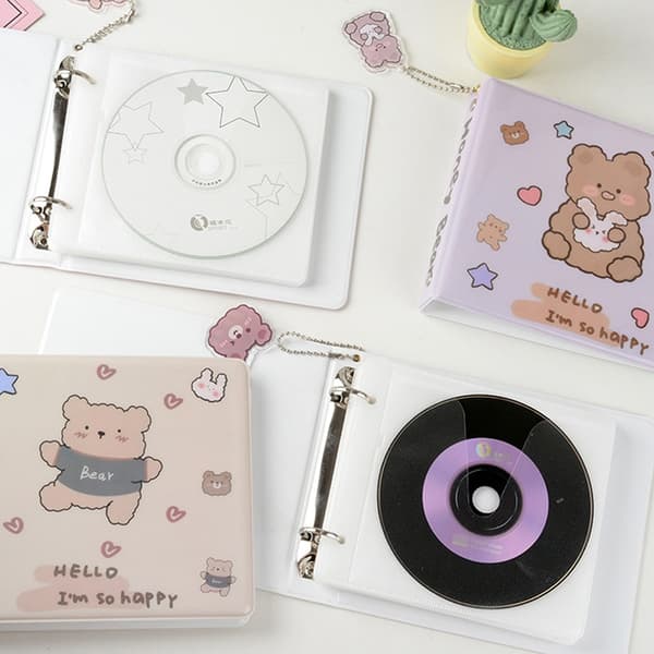 20 Kapacitets Hård CD Case Organizer Tegneserie Bjørn - Perfet 4