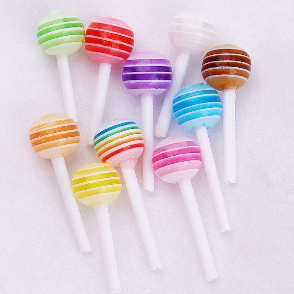 50 stk Mix Colors e Lollipop Candy Mini Nail Art Decorations 3D - Perfet
