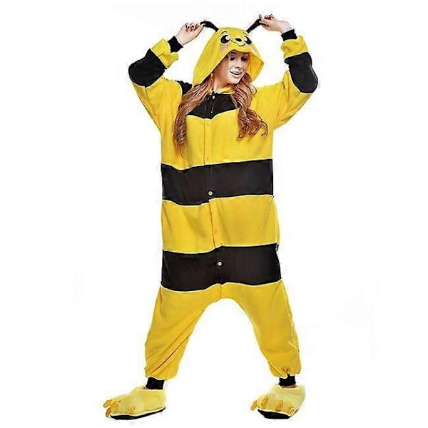 Unisex Mehiläisen Puku Hyönteinen Kokopuku Pyjama Halloween Joulu Yksikokoinen Pyjama Täydellinen M