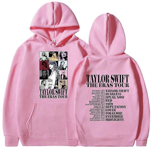 Unisex Taylor Swift Time Journey Hoodie Tröja med huva Casual Skjorta-Perfet pink L
