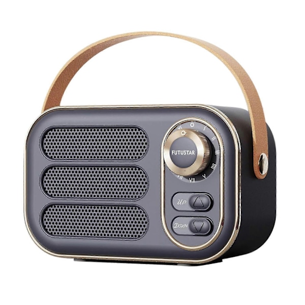 Monitoiminen Mini Kannettava FM-Radio Bluetooth-Kaiutin USB TF AUX Sisä- ja Ulkokäyttöön Retro-Design Langaton Kaiutin - Täydellinen Gray